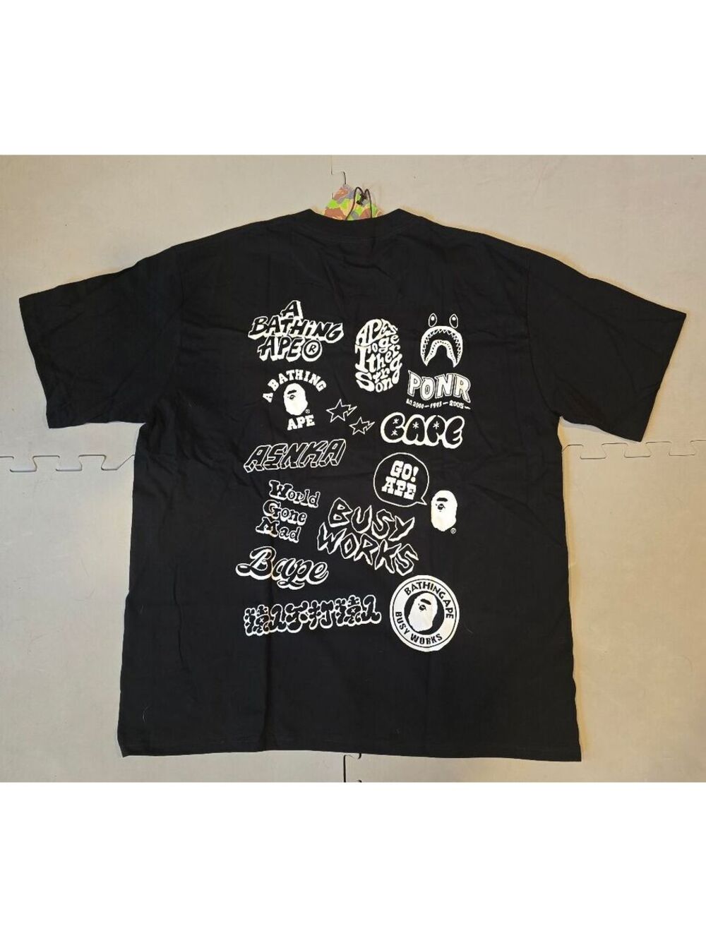 A Bathing Ape Bape Black White Graphic Logo T-Shirt XL